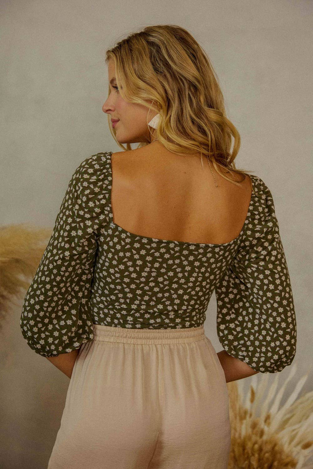 DJT5094 Floral printed knit top