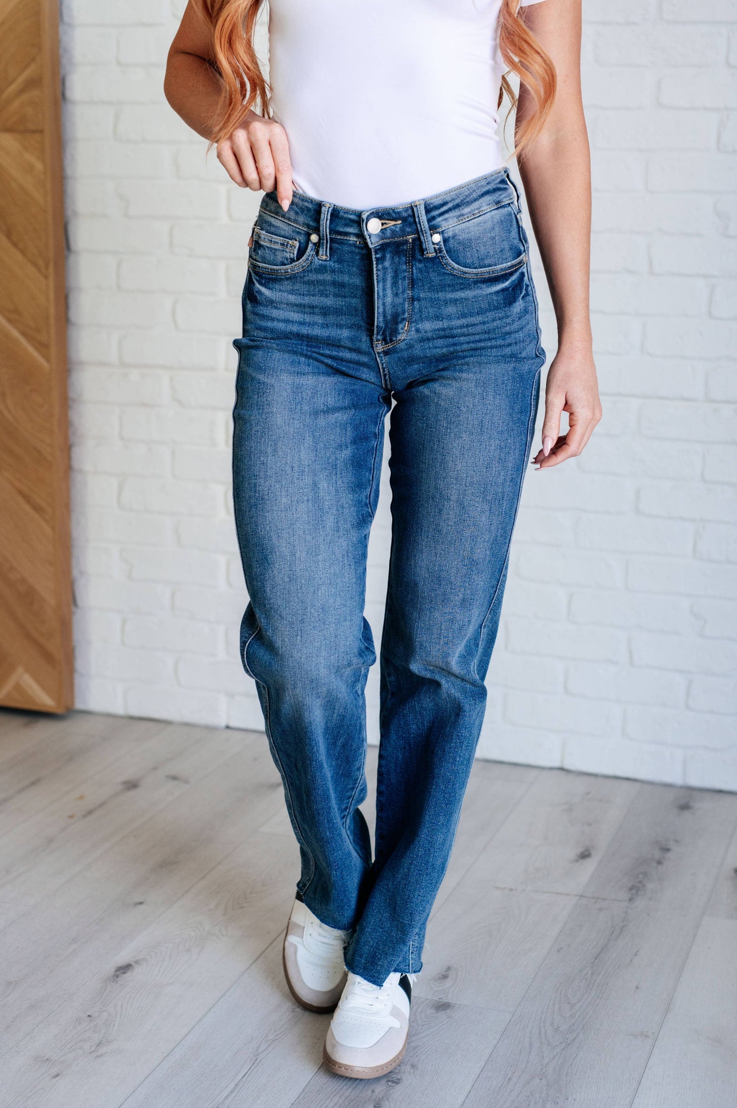 Judy Blue Mid Rise Control Top Vintage Straight Jeans