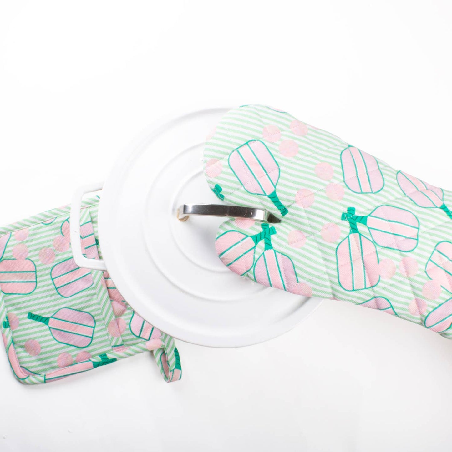 Pickleball Stripe Oven Mitt Set