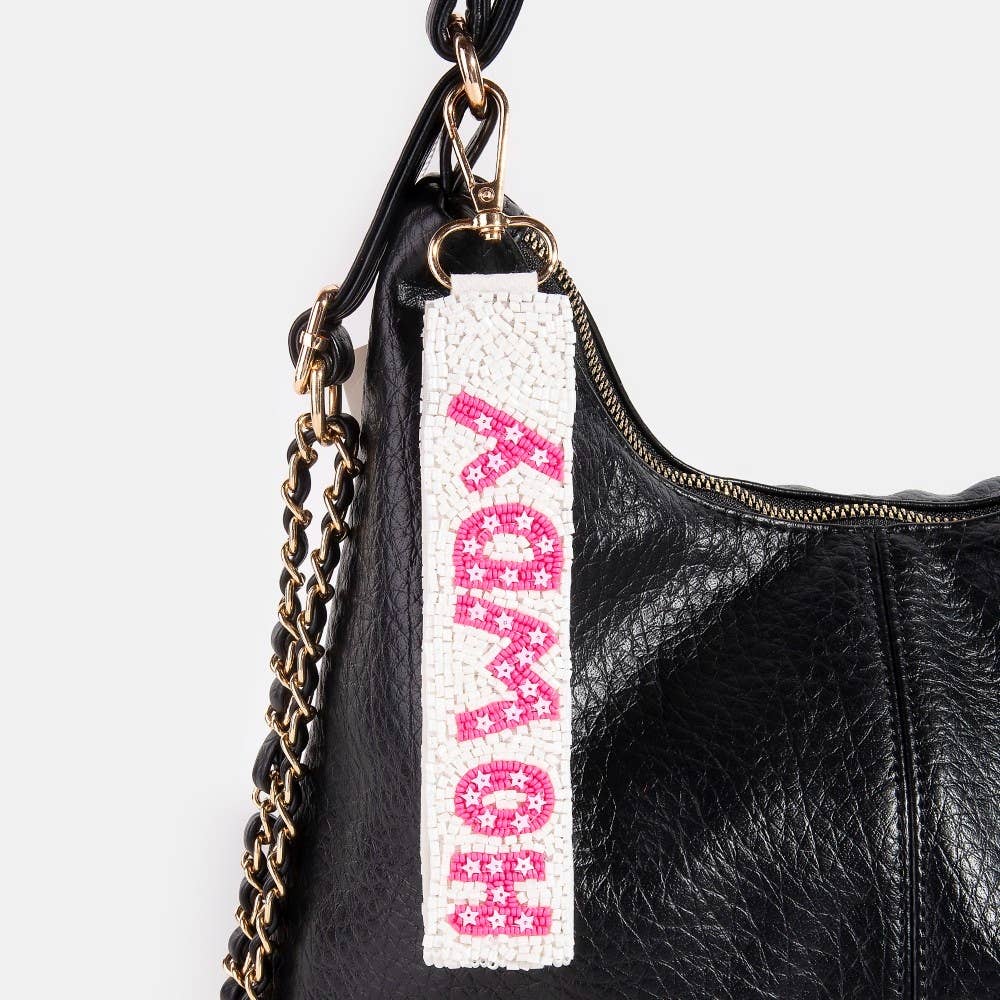 Howdy And Stars Beaded Keychain