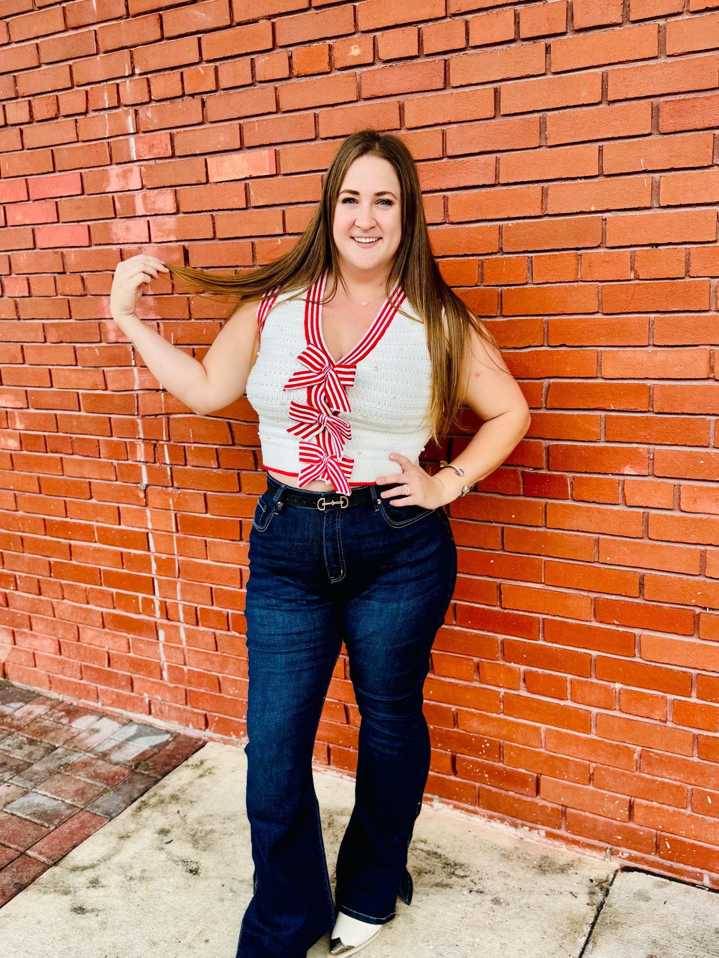 Peppermint Bow Sweater Vest