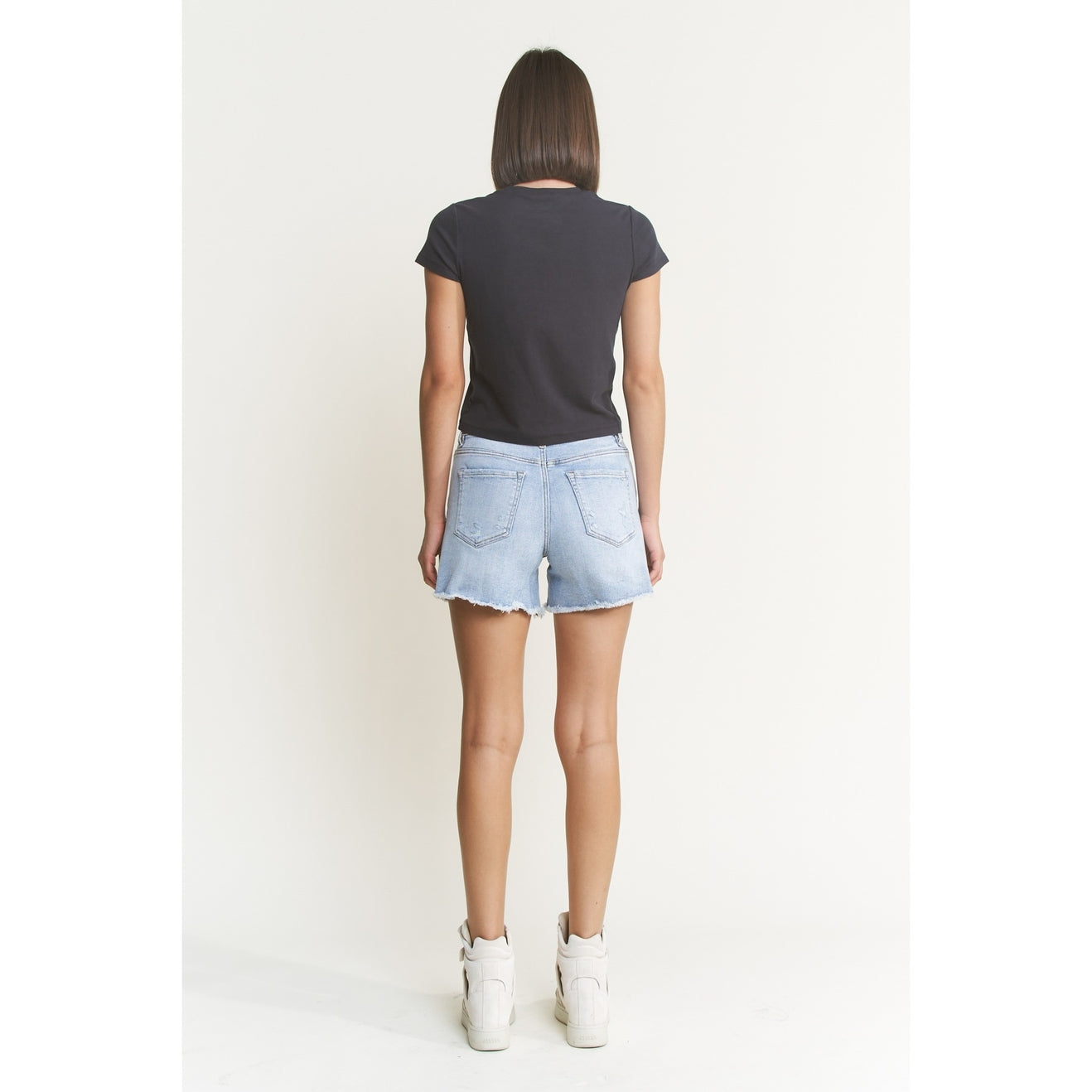 Mica Super High Shorts with Frayed Raw Hem