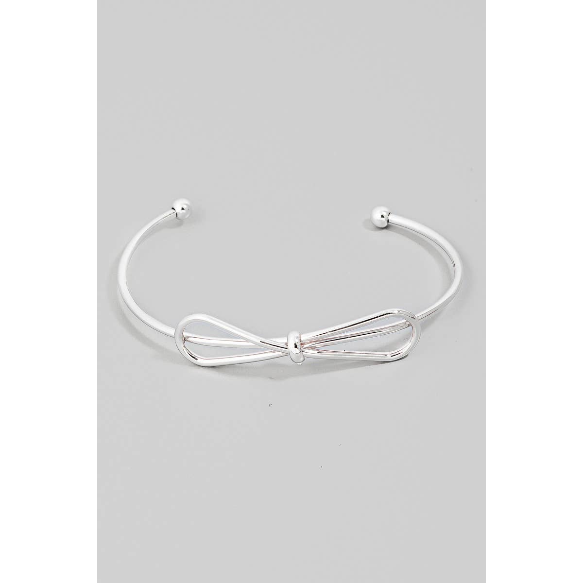 Ribbon Bow Metallic Cuff Bracelet