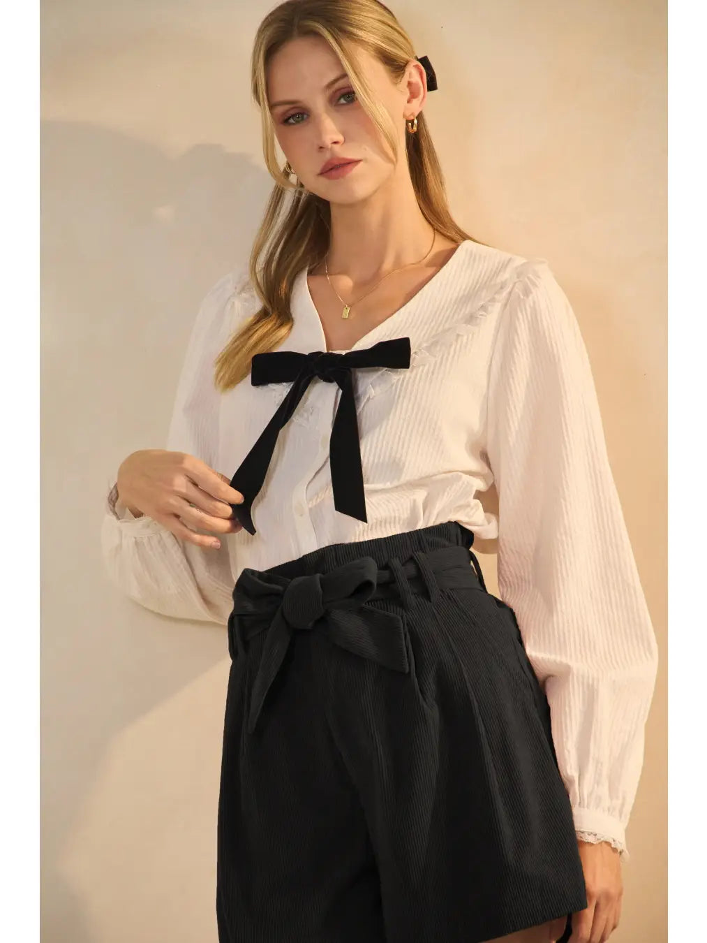 Corduroy Black Shorts