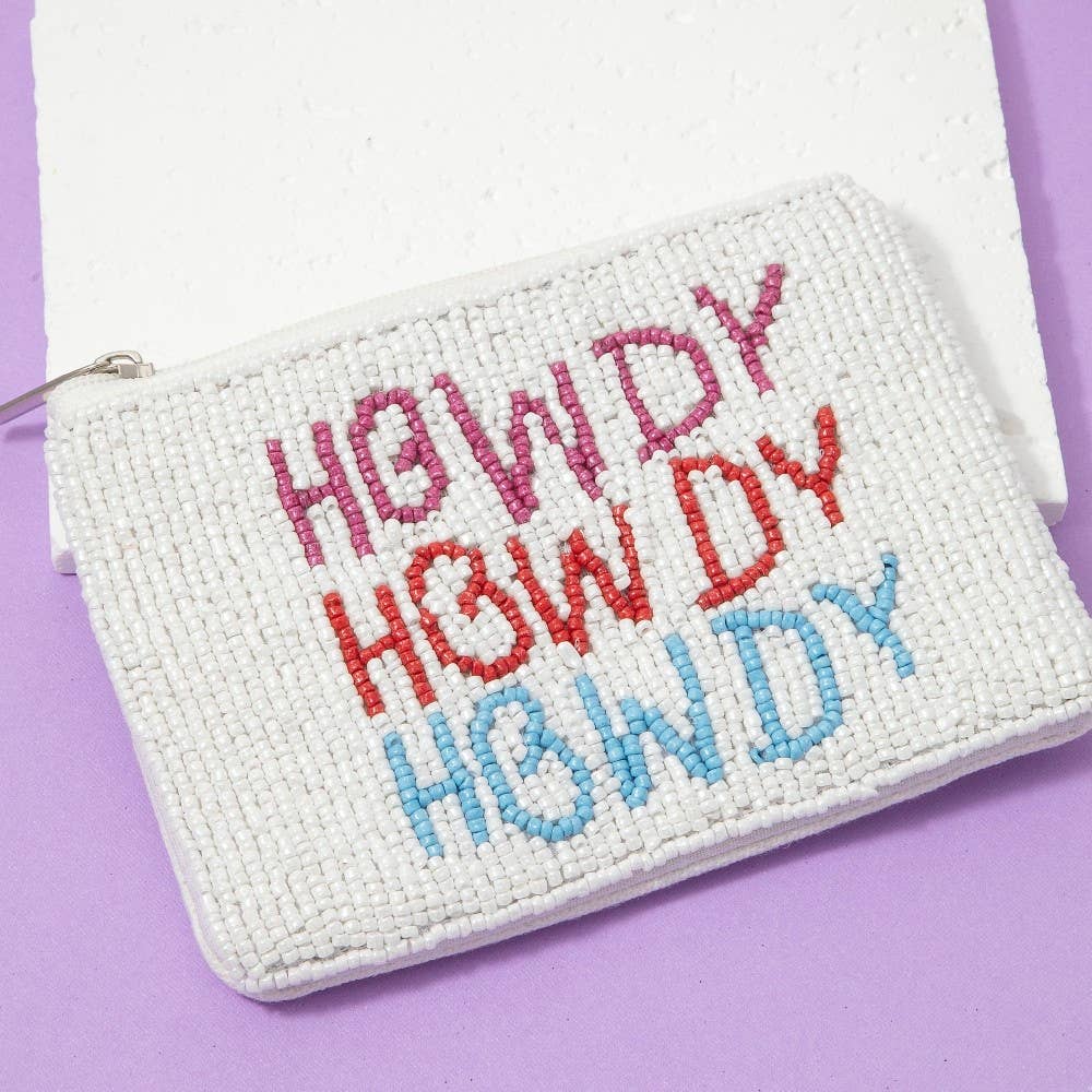 Howdy Beaded Coin Purse