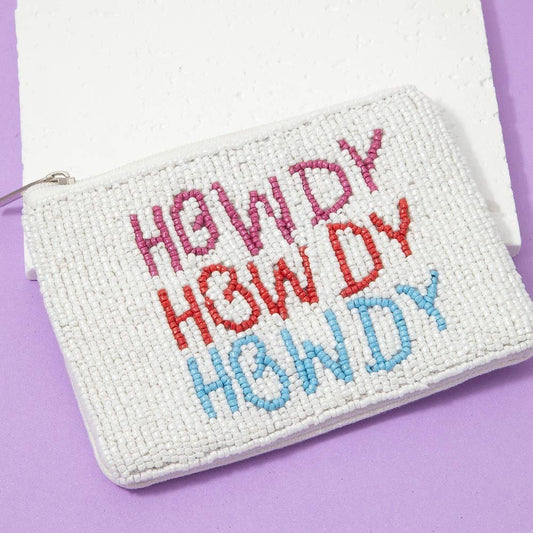 Howdy Beaded Coin Purse