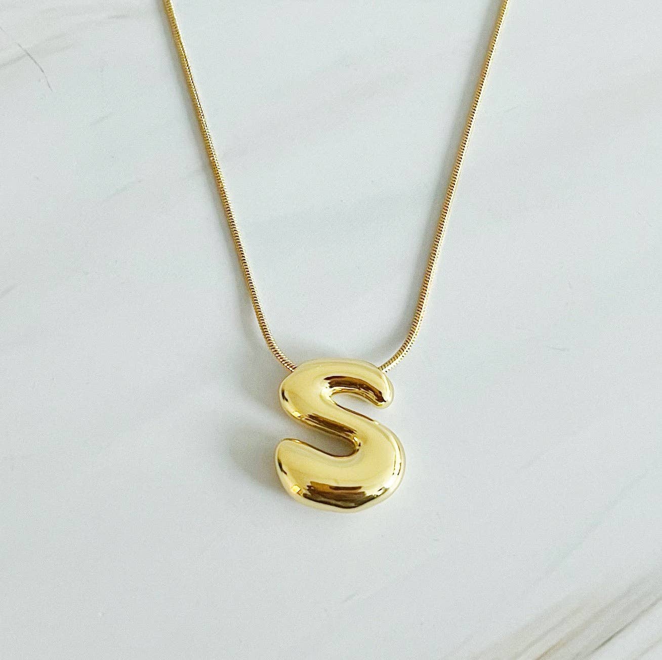 Balloon Letter Initial Necklace