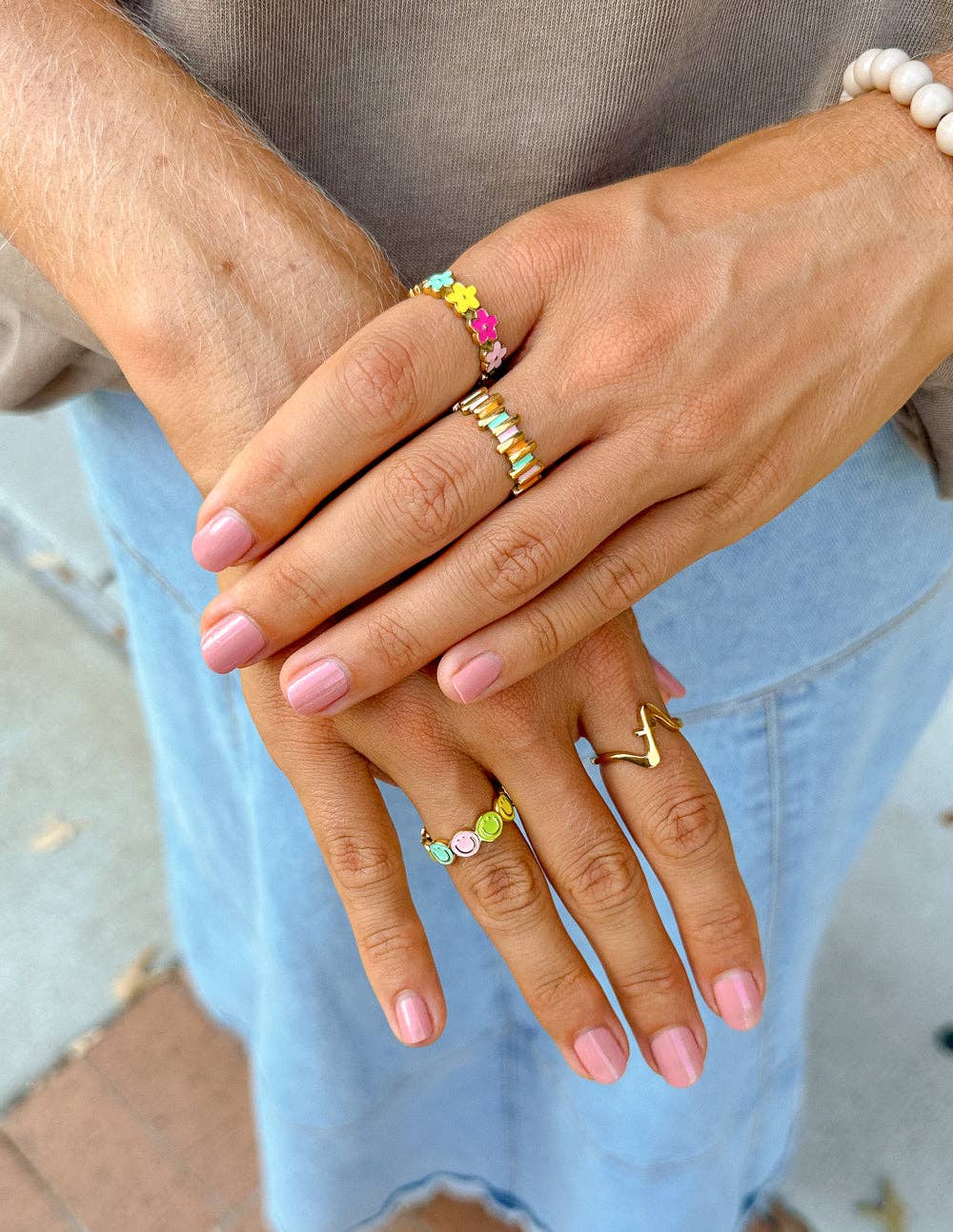 Smiley Enamel Ring