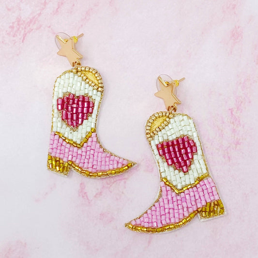 Heart My Cowgirl Boots Earrings