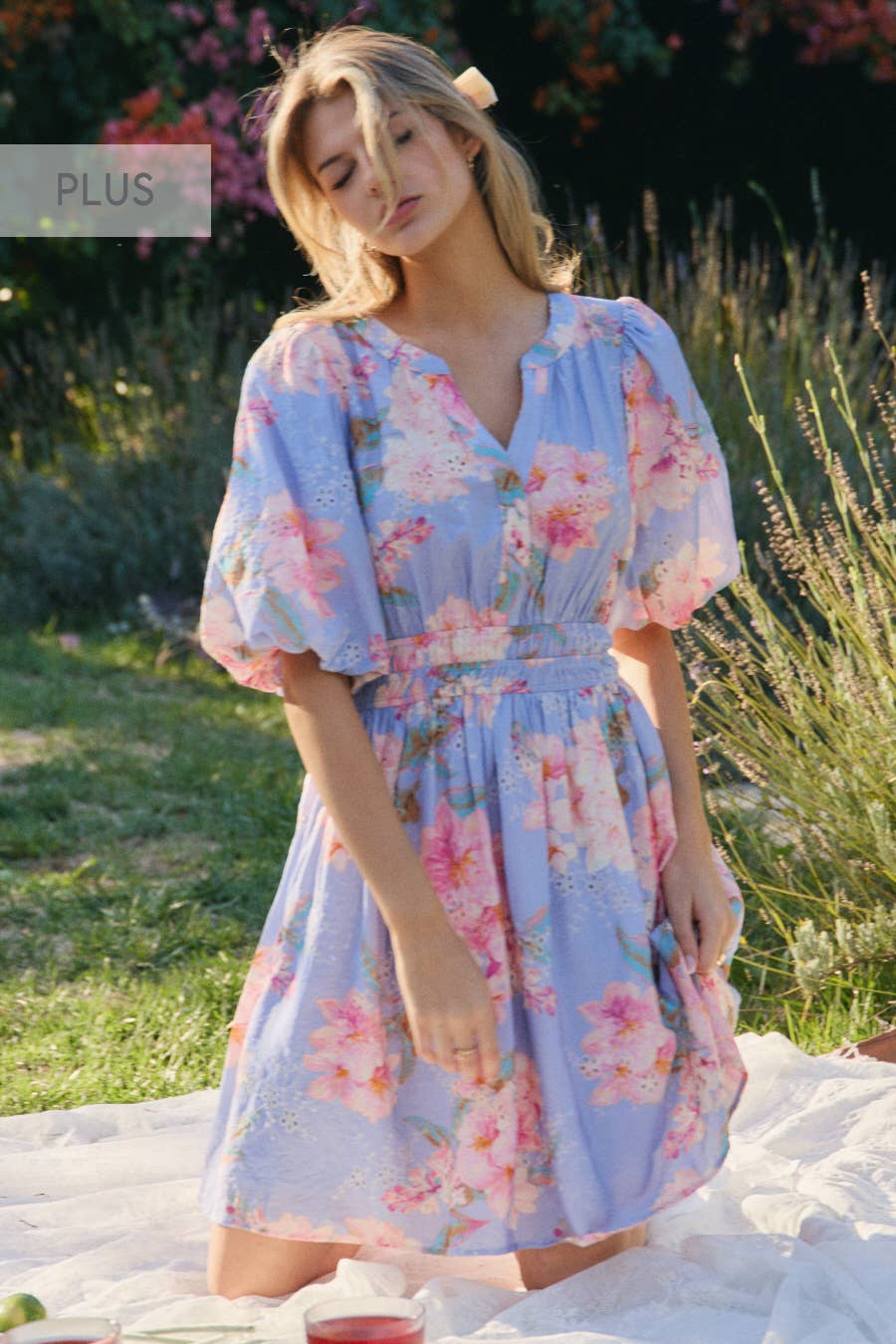 Plus Printed Short Dress