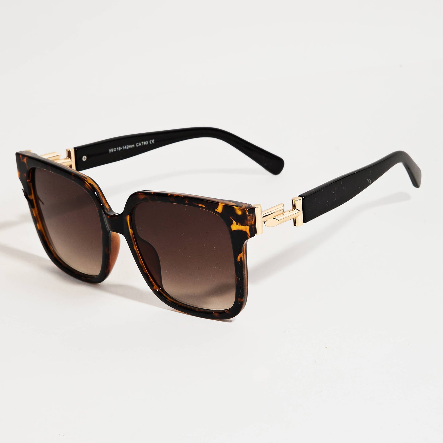 Metallic Joint Large Square Sunglasses