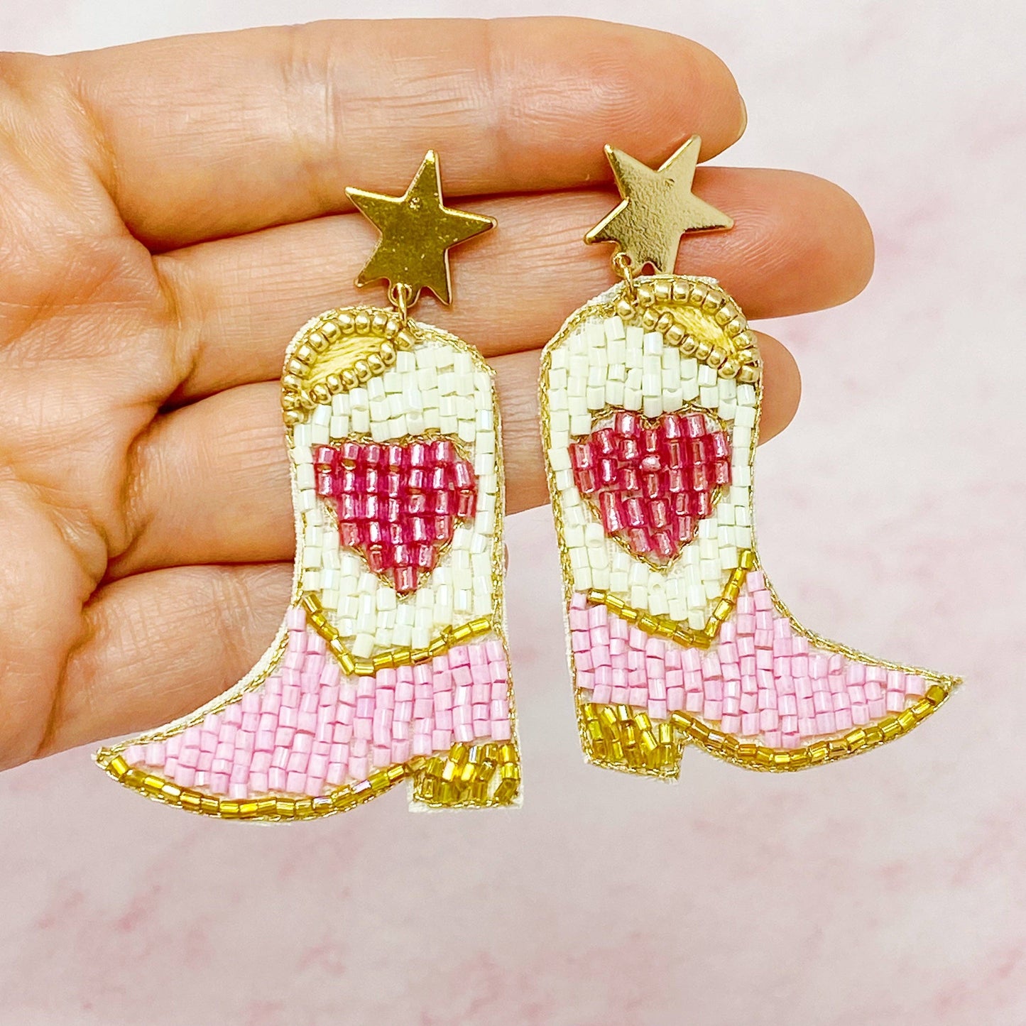 Heart My Cowgirl Boots Earrings