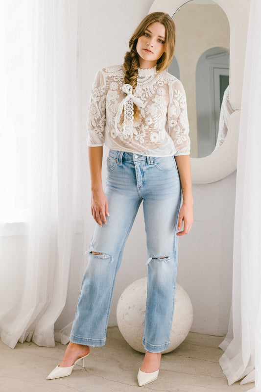 TUMMY CONTROL HIGH RISE RELAXED STRAIGHT LEG JEANS