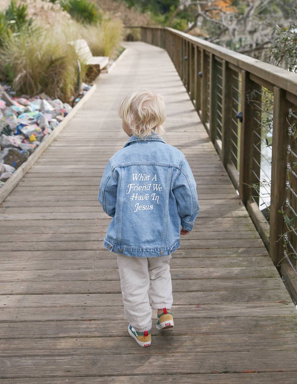 "What a Friend in Jesus" Kids Denim Jacket