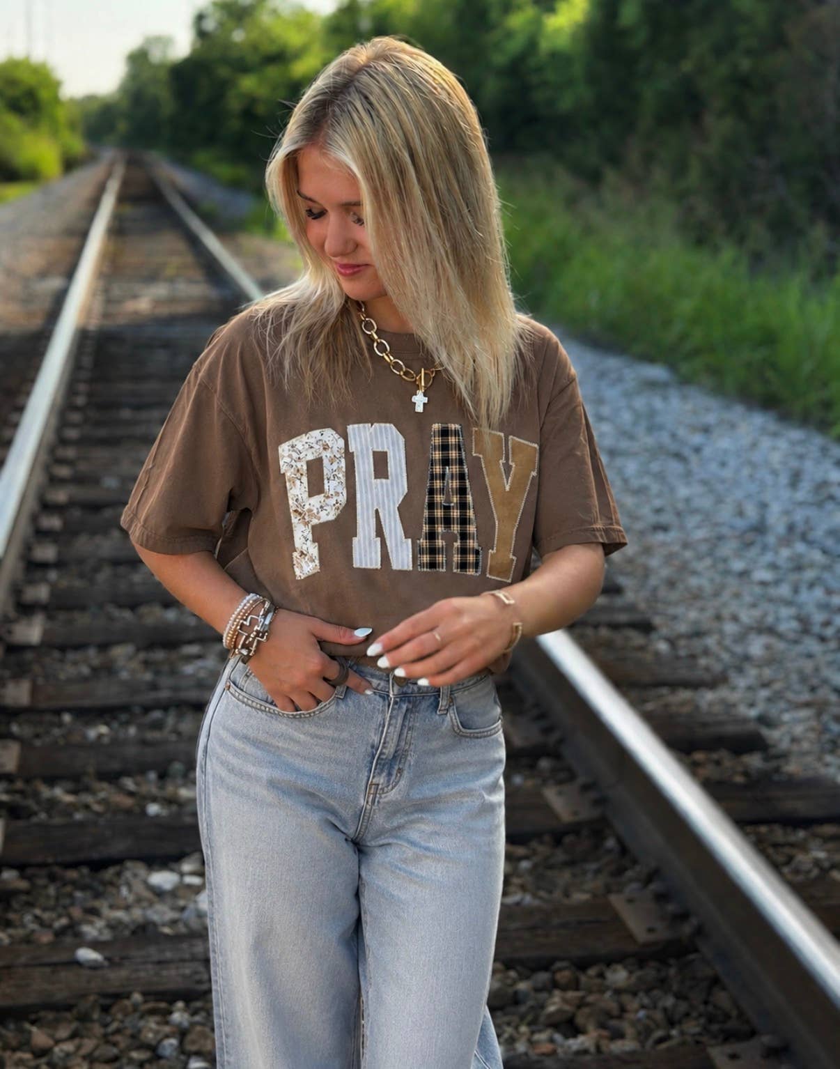 Patchwork Pray T-shirt
