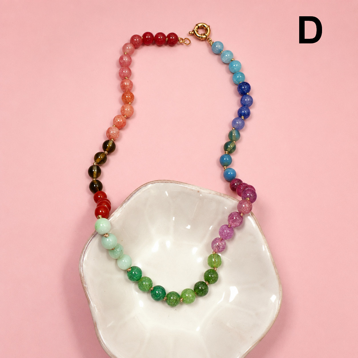 Natural Stone Glass Mixed Necklace