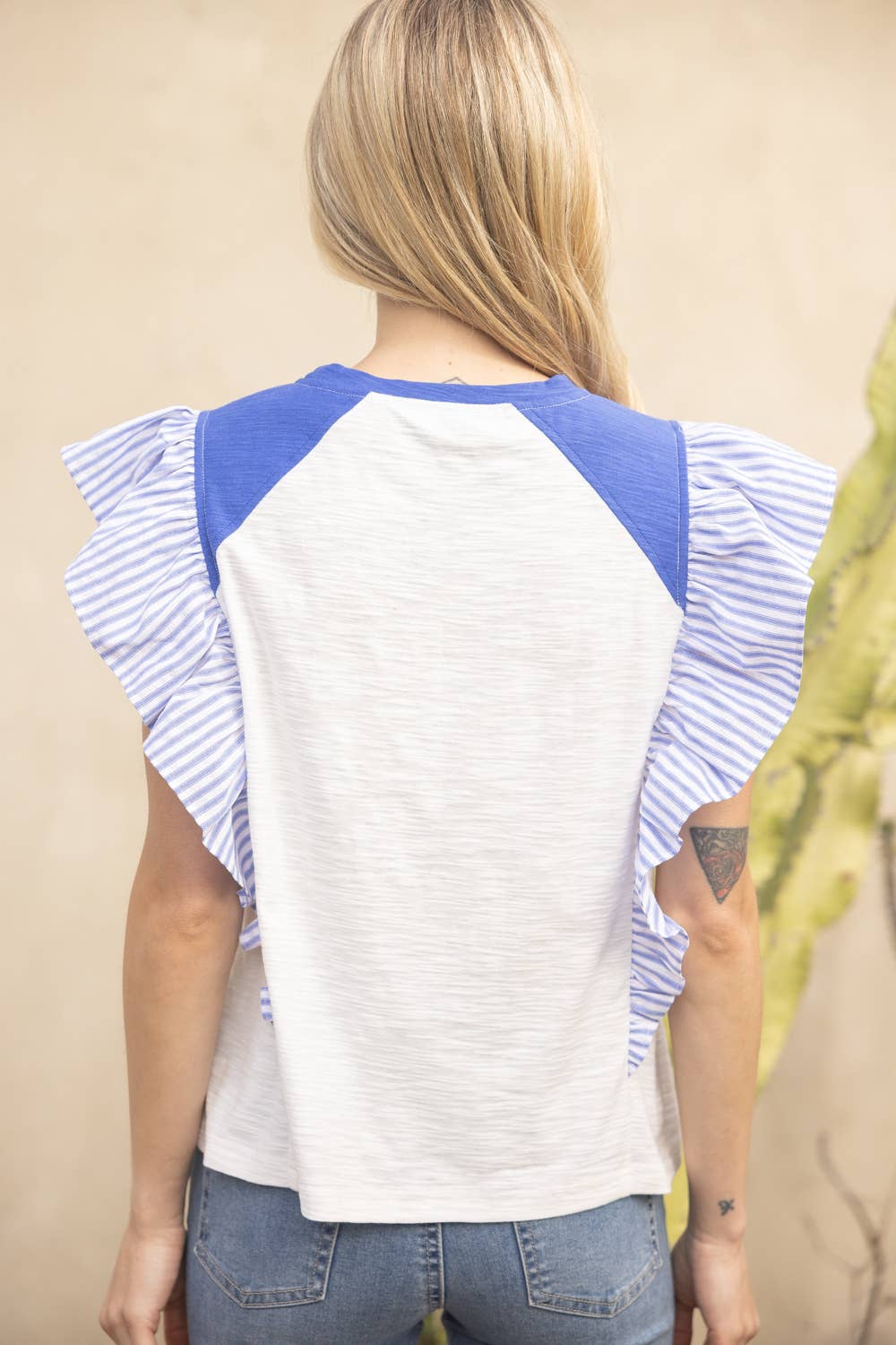 Emily Ruffle Sleeve Knit Top