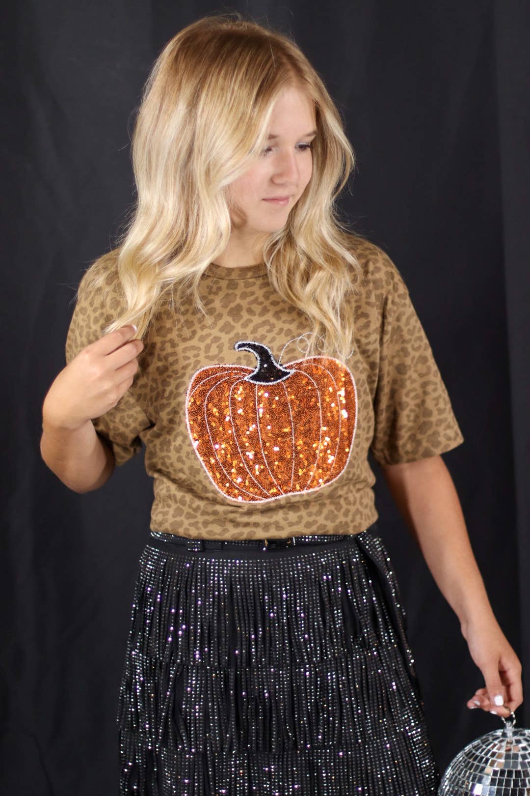 Pumpkin Brown Leopard Short Sleeve