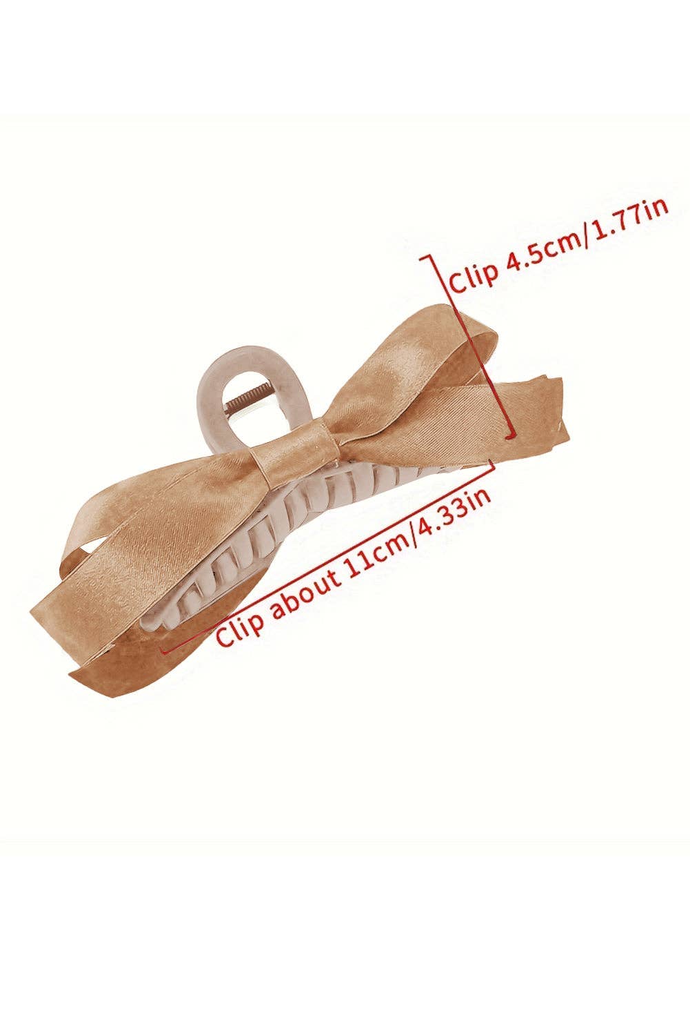 Solid Color Bow Decor Large Hair Claw Clip