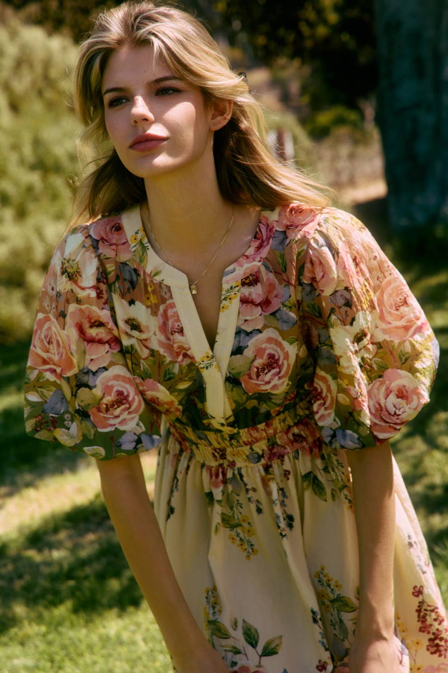 Vintage Garden Midi Dress