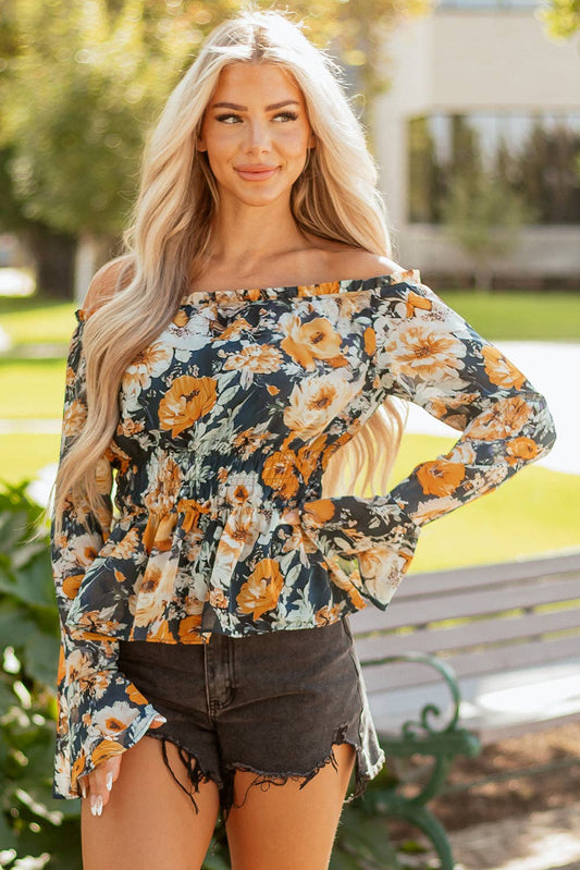 Floral Off Shoulder Peplum Top