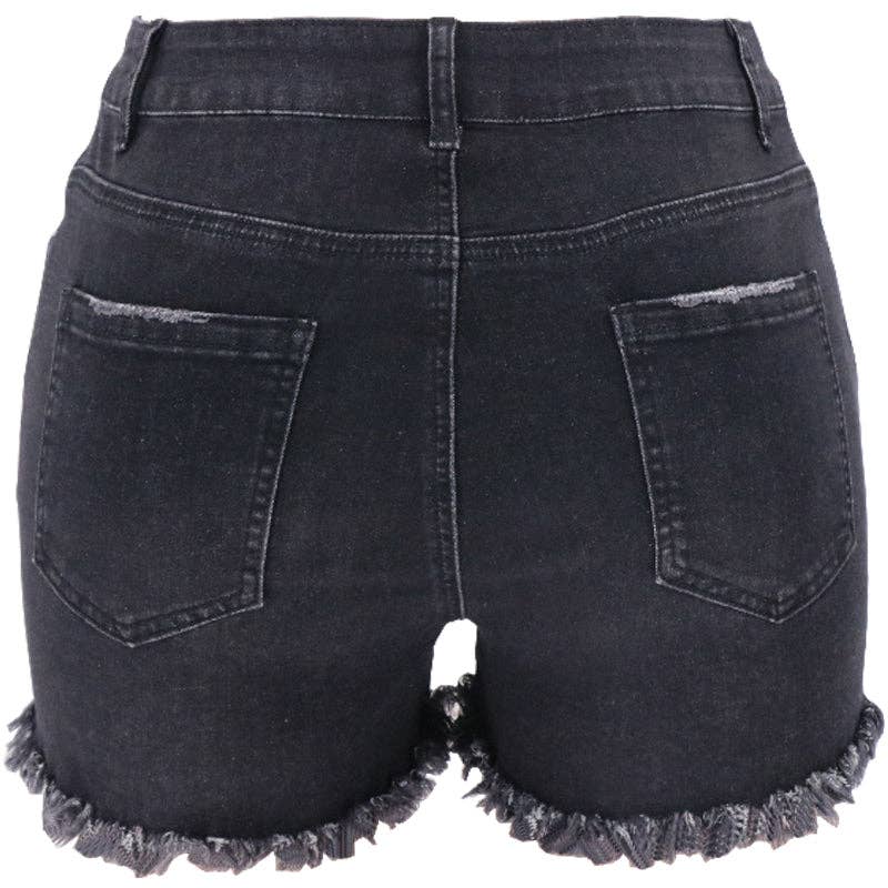 Women's High-rise Ripped Denim Shorts