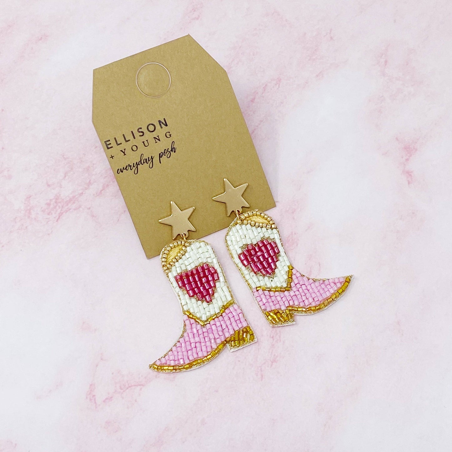 Heart My Cowgirl Boots Earrings