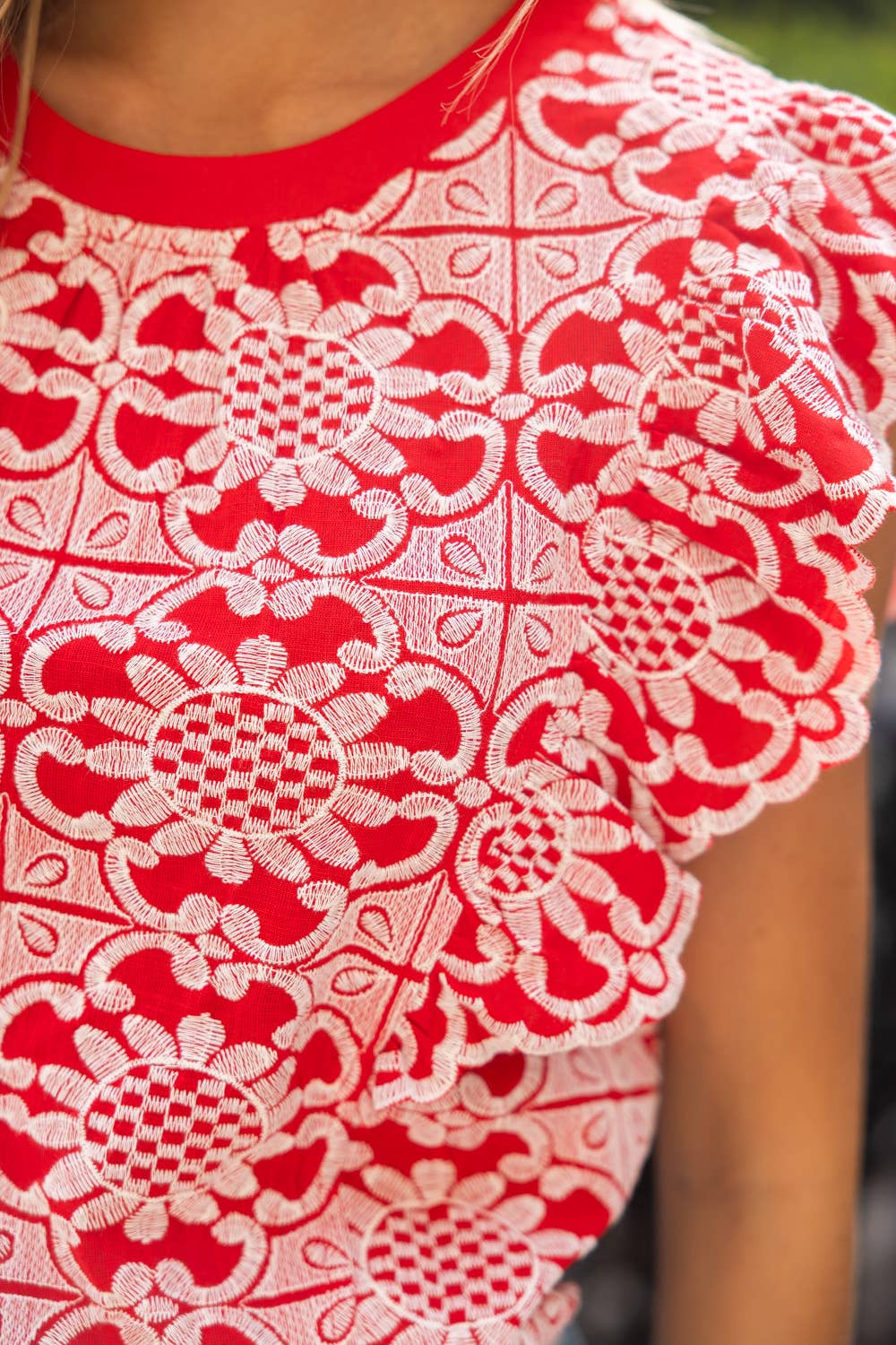 Scarlet Lace Blouse