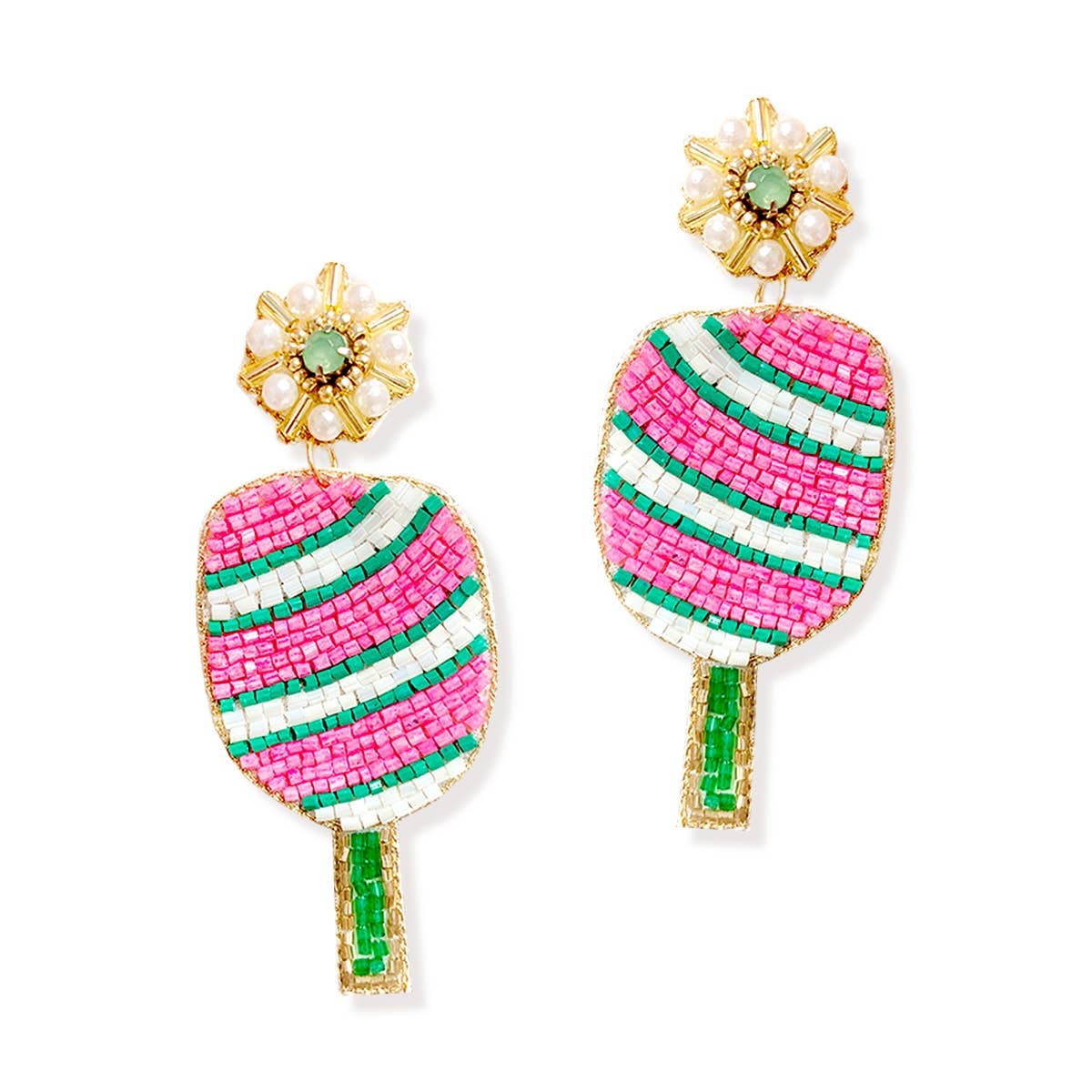 Pink Dinking Pickleball Diva Earrings