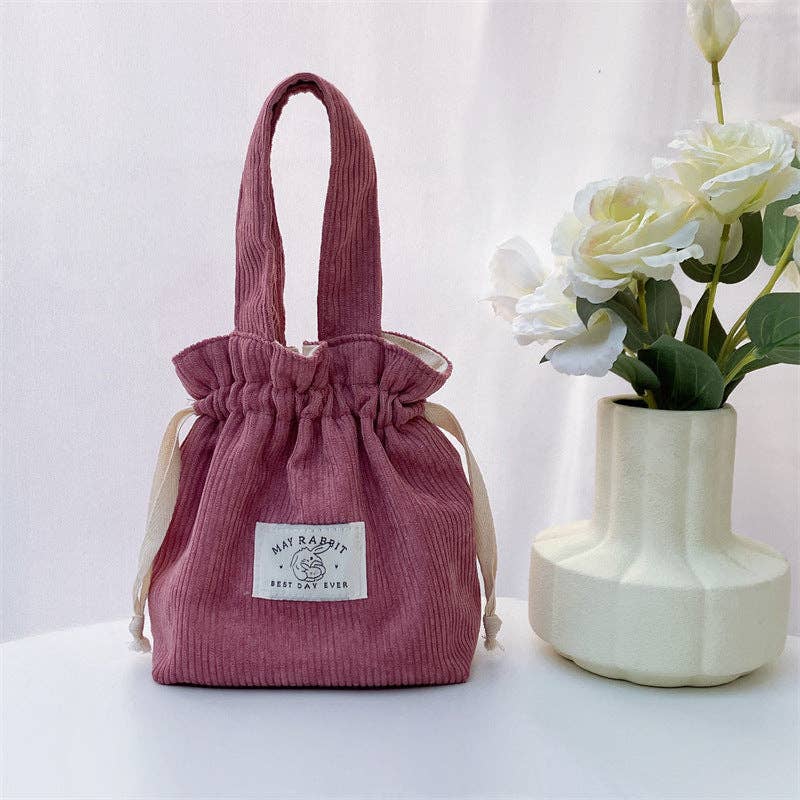 Corduroy Drawstring Handheld Storage Bag