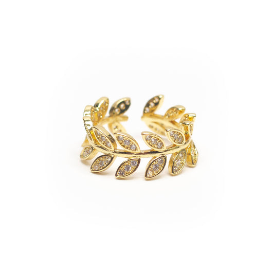 Leaf Vine 18K Adjustable Ring