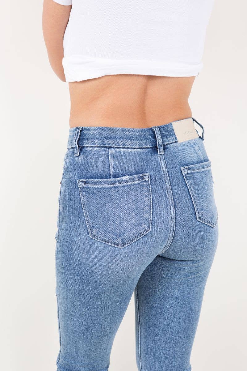 MESH TUMMY CONTROL HIGH RISE HOLLY FLARE JEANS