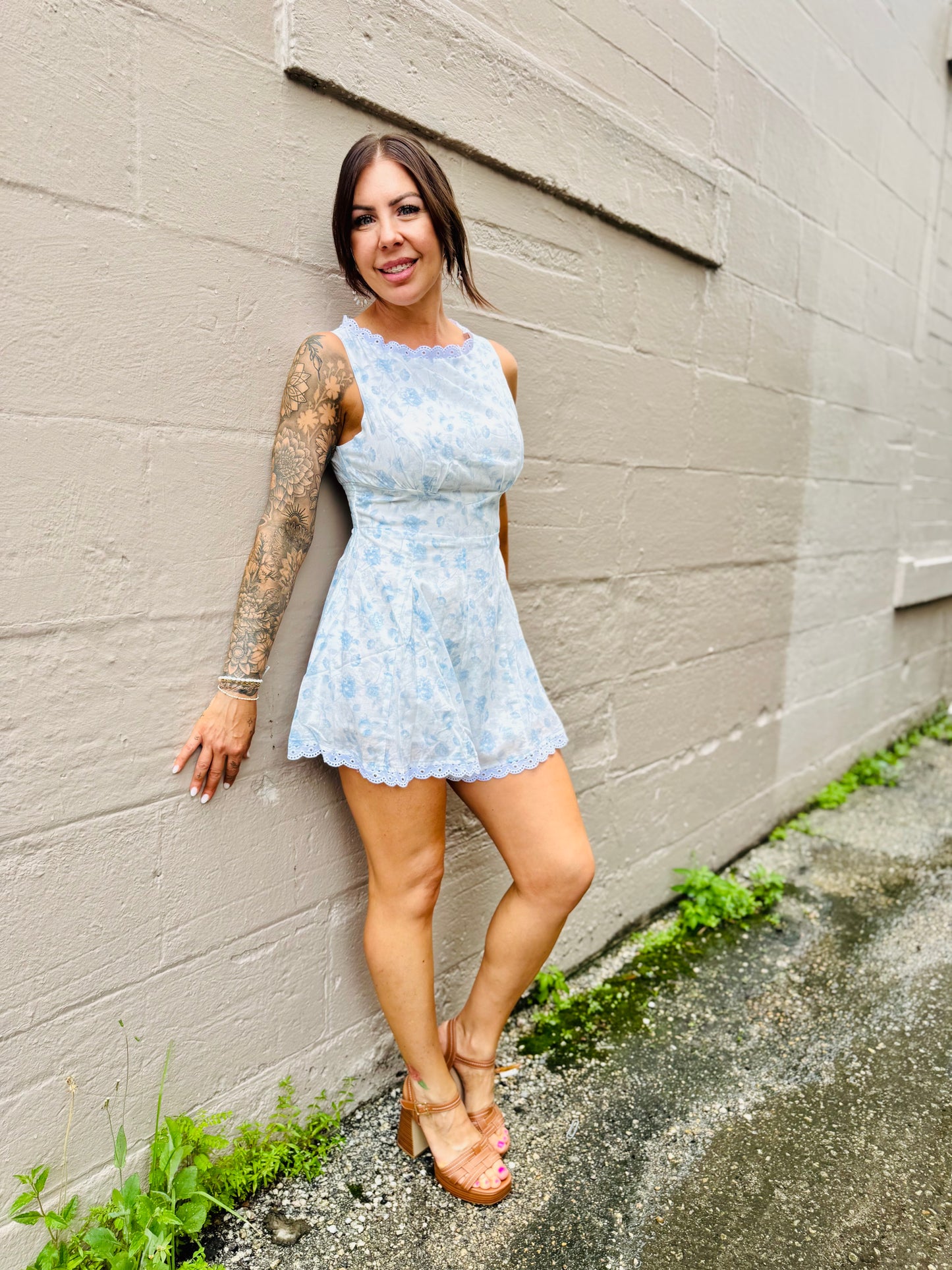 Something Blue Floral Romper