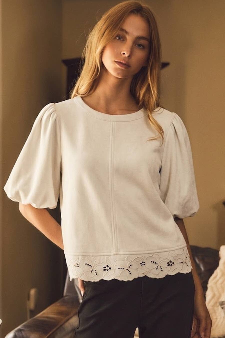 Relaxed Linen Blend Top