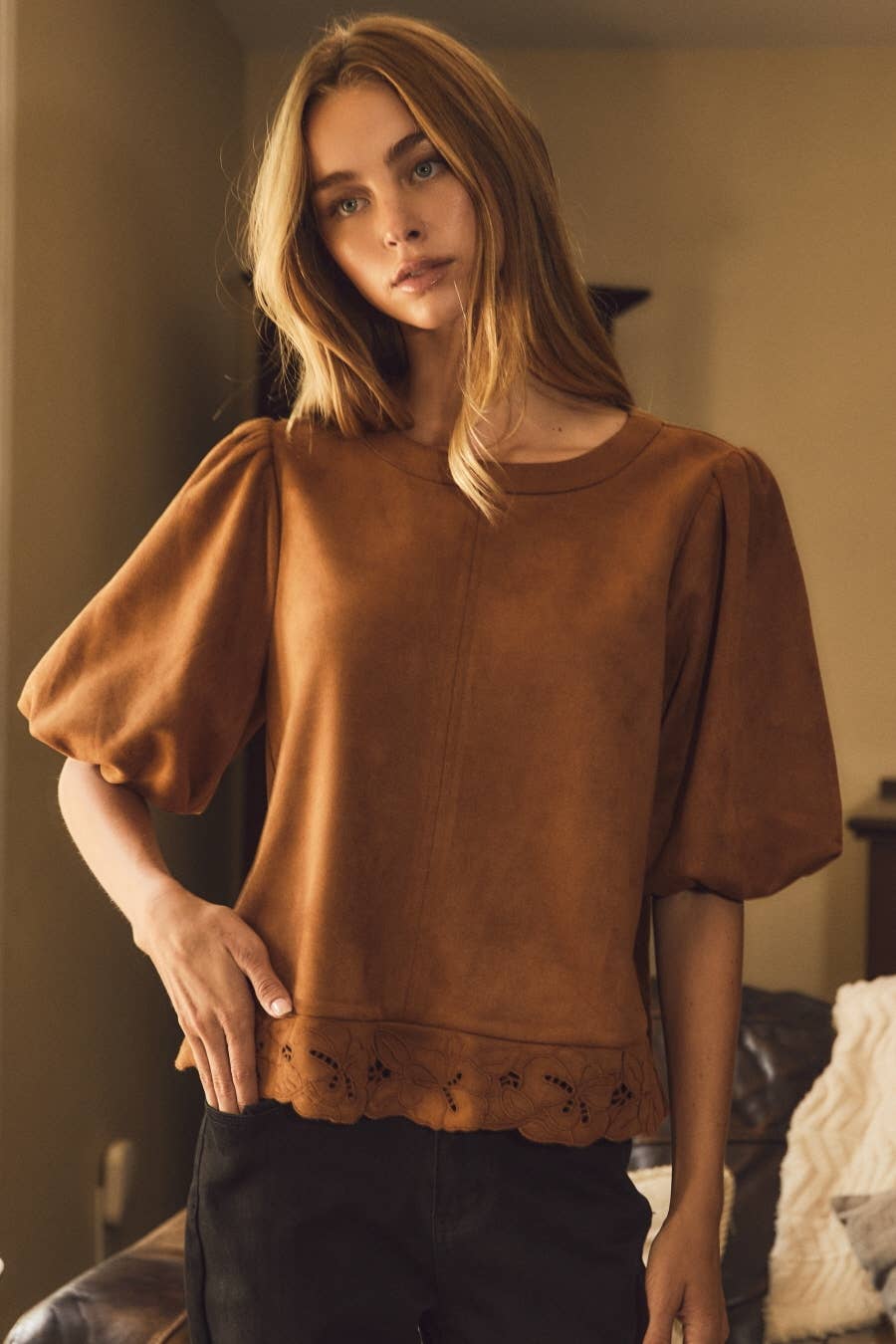 Relaxed Linen Blend Top