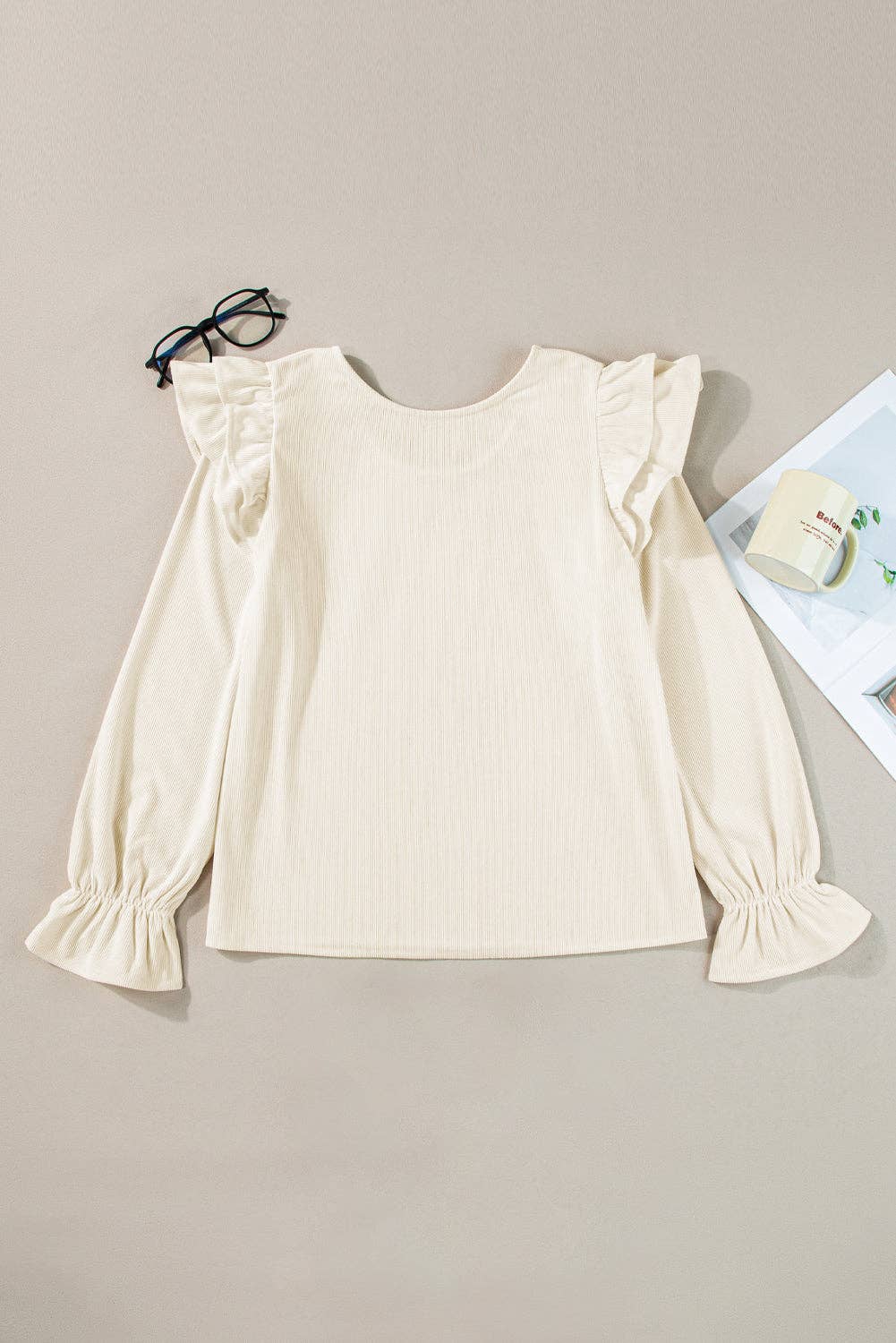 Corduroy Ruffle Blouse