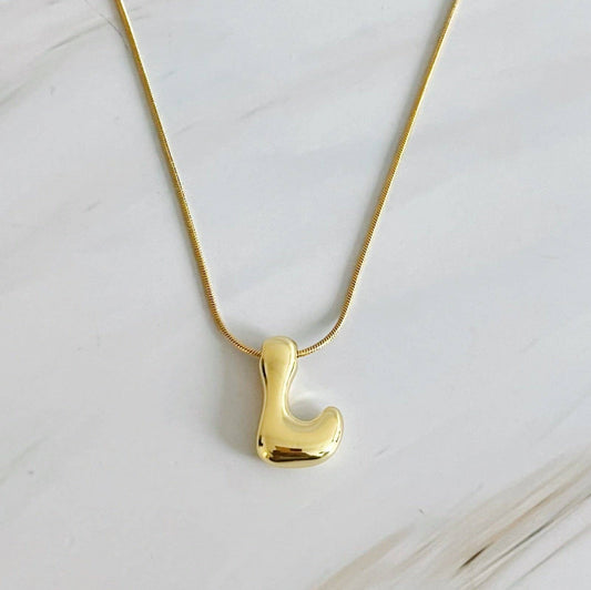 Balloon Letter Initial Necklace