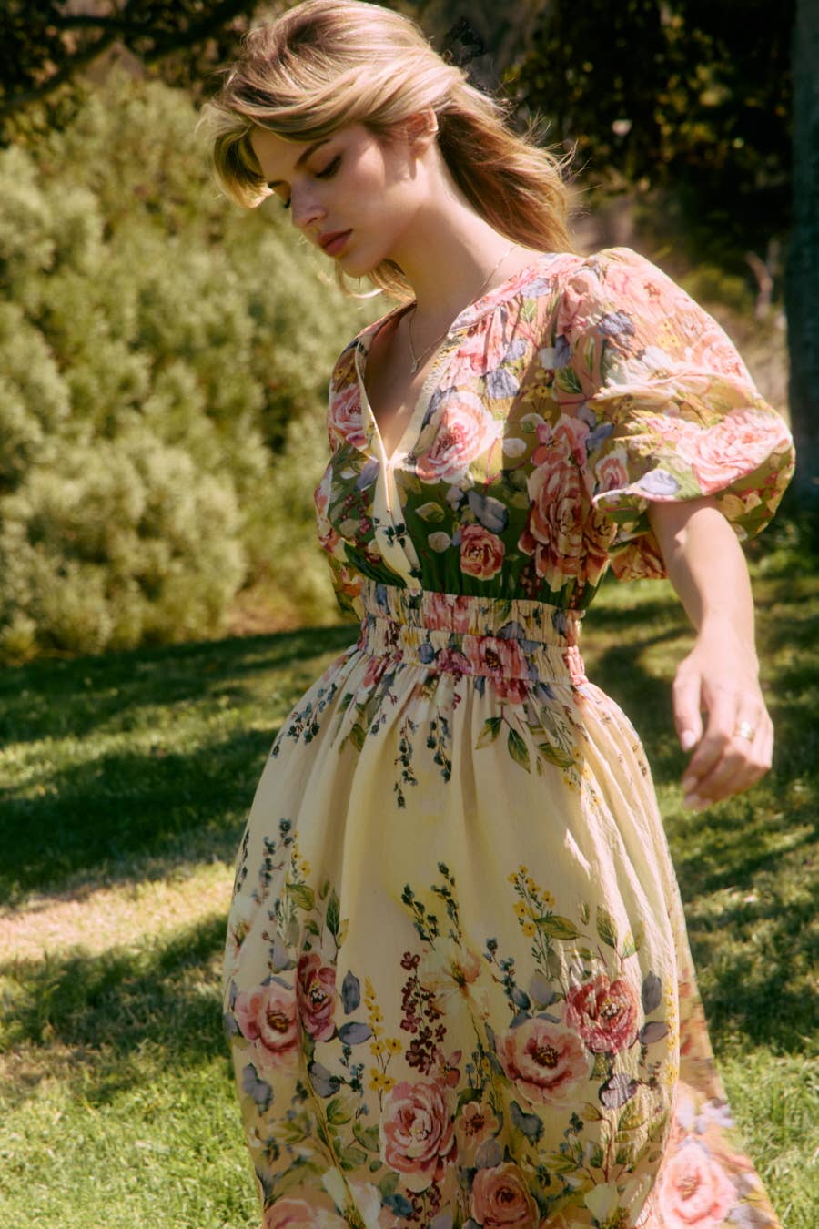 Vintage Garden Midi Dress