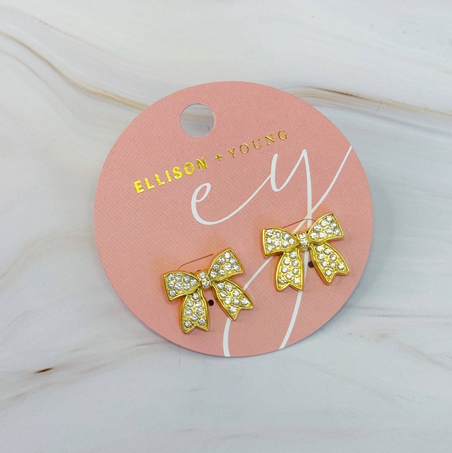 Shine Sparkle Bow Stud Earrings