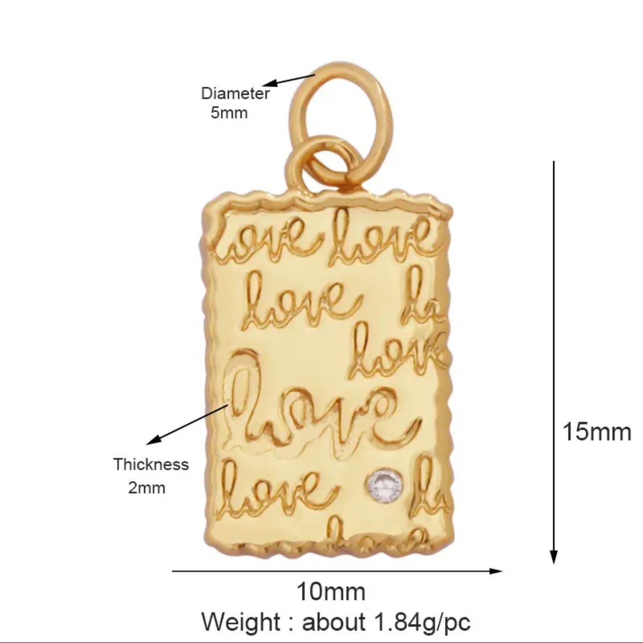 Love Tag Charm For Charm Bar & Charm Necklace