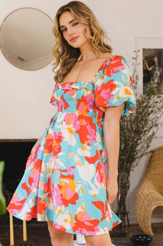 Floral Printed Mini Dress