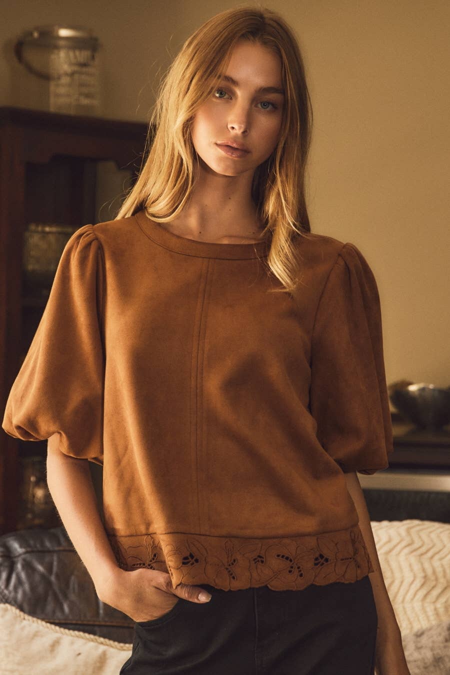 Relaxed Linen Blend Top