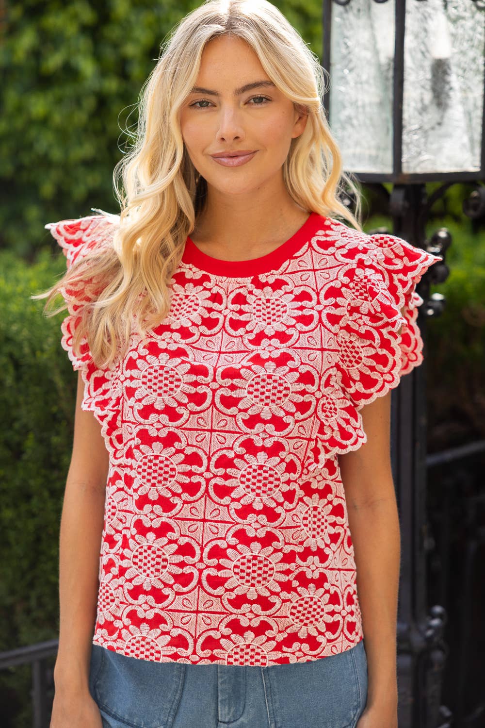 Scarlet Lace Blouse