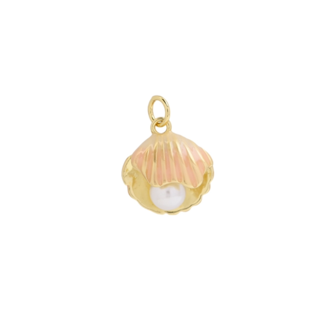 Light Pink Clam Seashell Charm For Charm Necklace & Bracelet