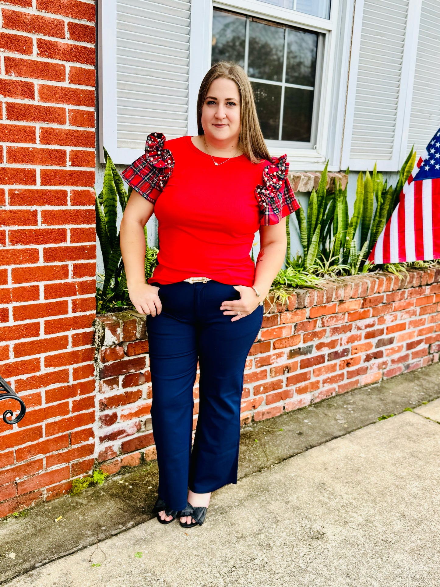 Christmas Plaid Blouse