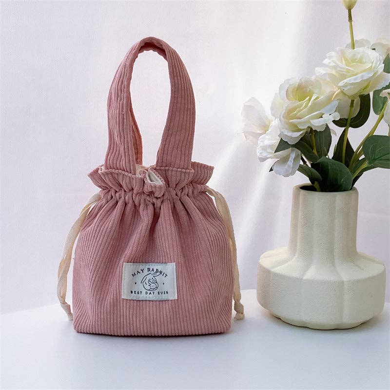 Corduroy Drawstring Handheld Storage Bag