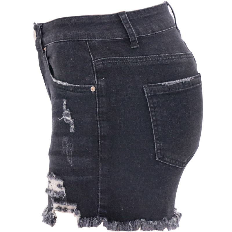 Women's High-rise Ripped Denim Shorts