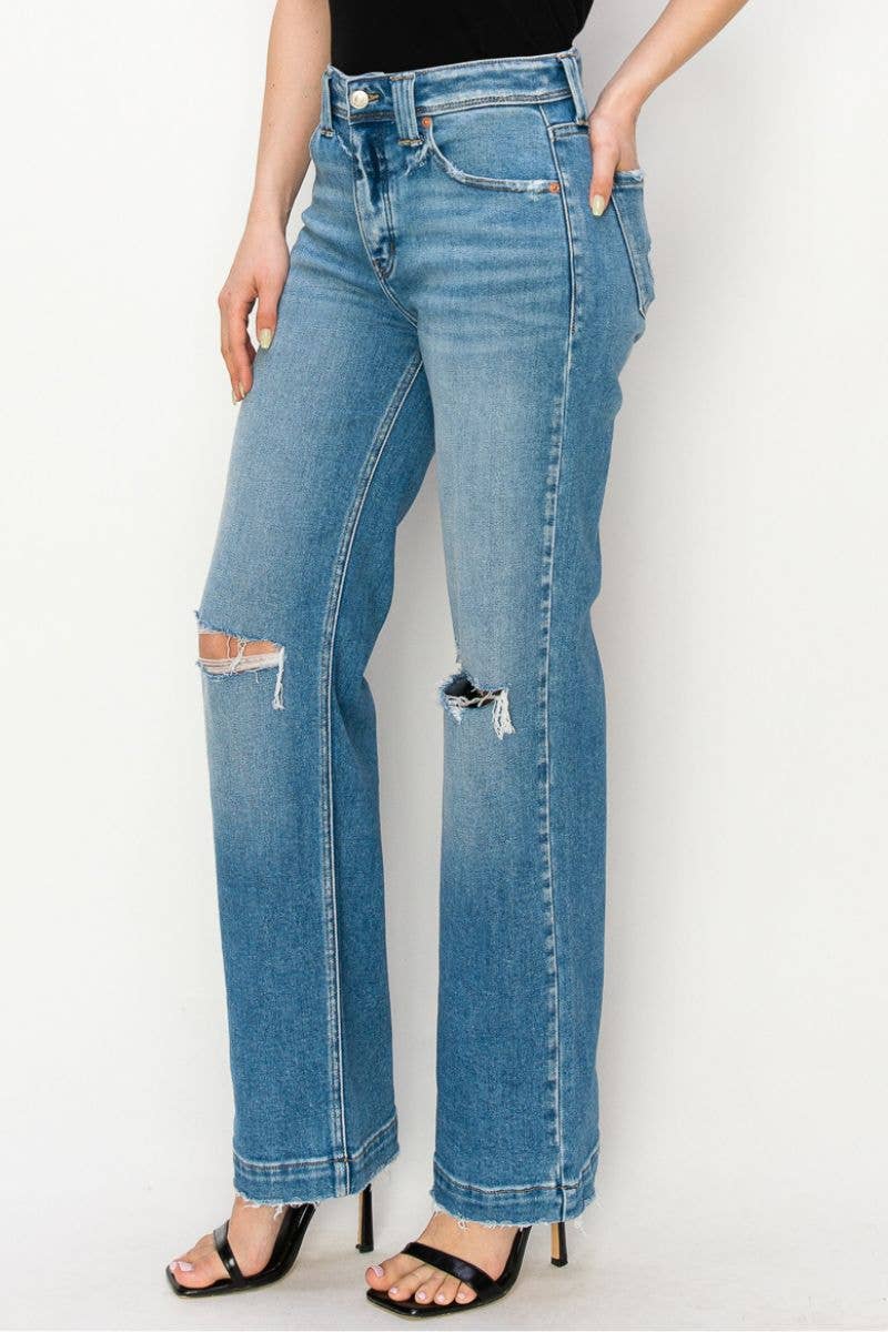 HIGH RISE STRAIGHT LEG JEANS