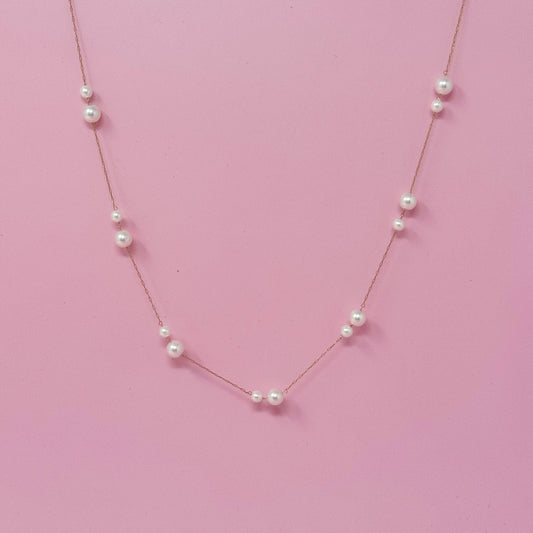 Lovely Lady Dainty Pearl Necklace