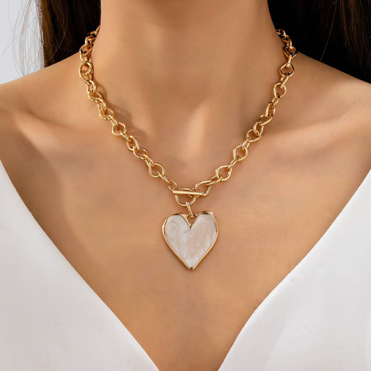 White Heart Necklace